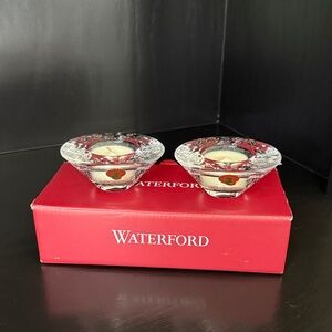 Waterford Crystal Christmas Tree Votive Holder -Set of 2 -pair *READ*